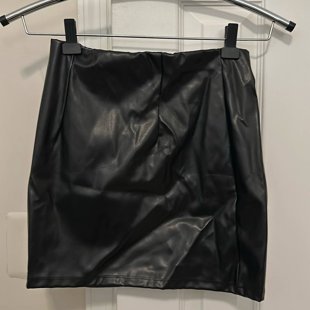 ASOS black mini faux leather skirt
